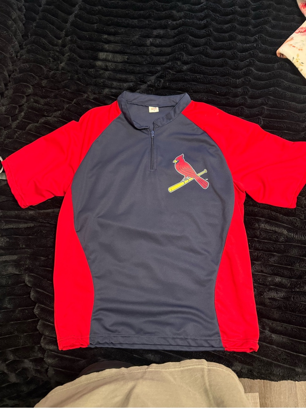 STL cardinals quarter zip tee shirt